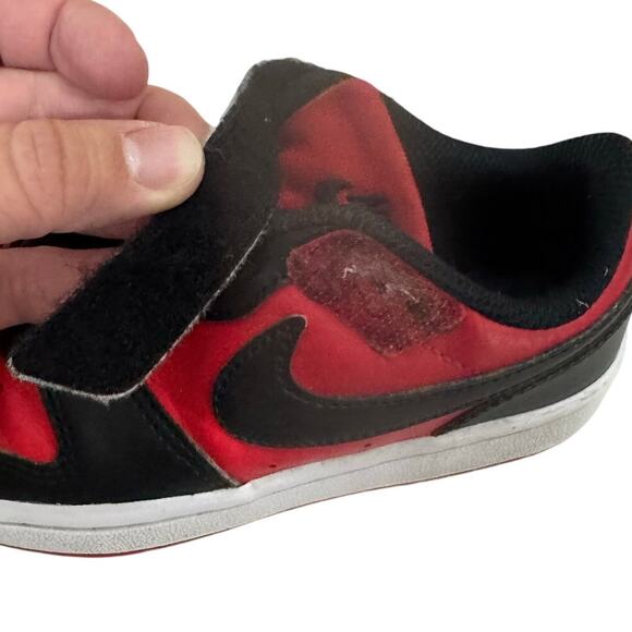 Nike Air Jordan 1 Low Black Red Kids Shoes Size 11C Retro Sneaker All Day Play - Picture 6 of 9
